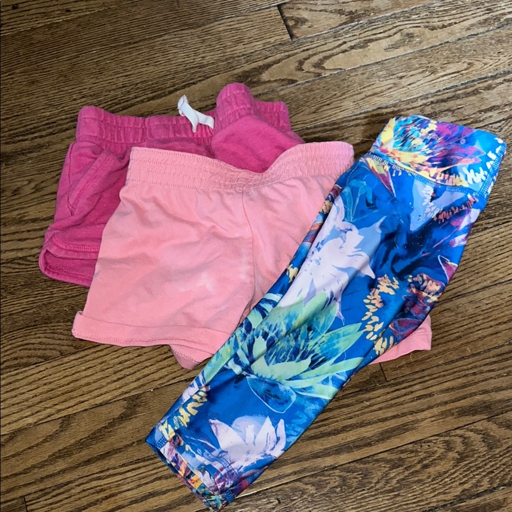 Colorful Activewear Shorts and Leggings Set